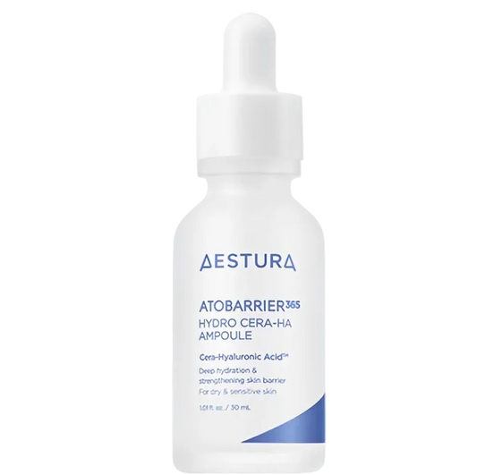 AESTURA ATOBARRIER365 Hydro Cera-HA Ampoule 30ml Korean hydrating ampoule with ceramides and hyaluronic acid for sensitive dry skin