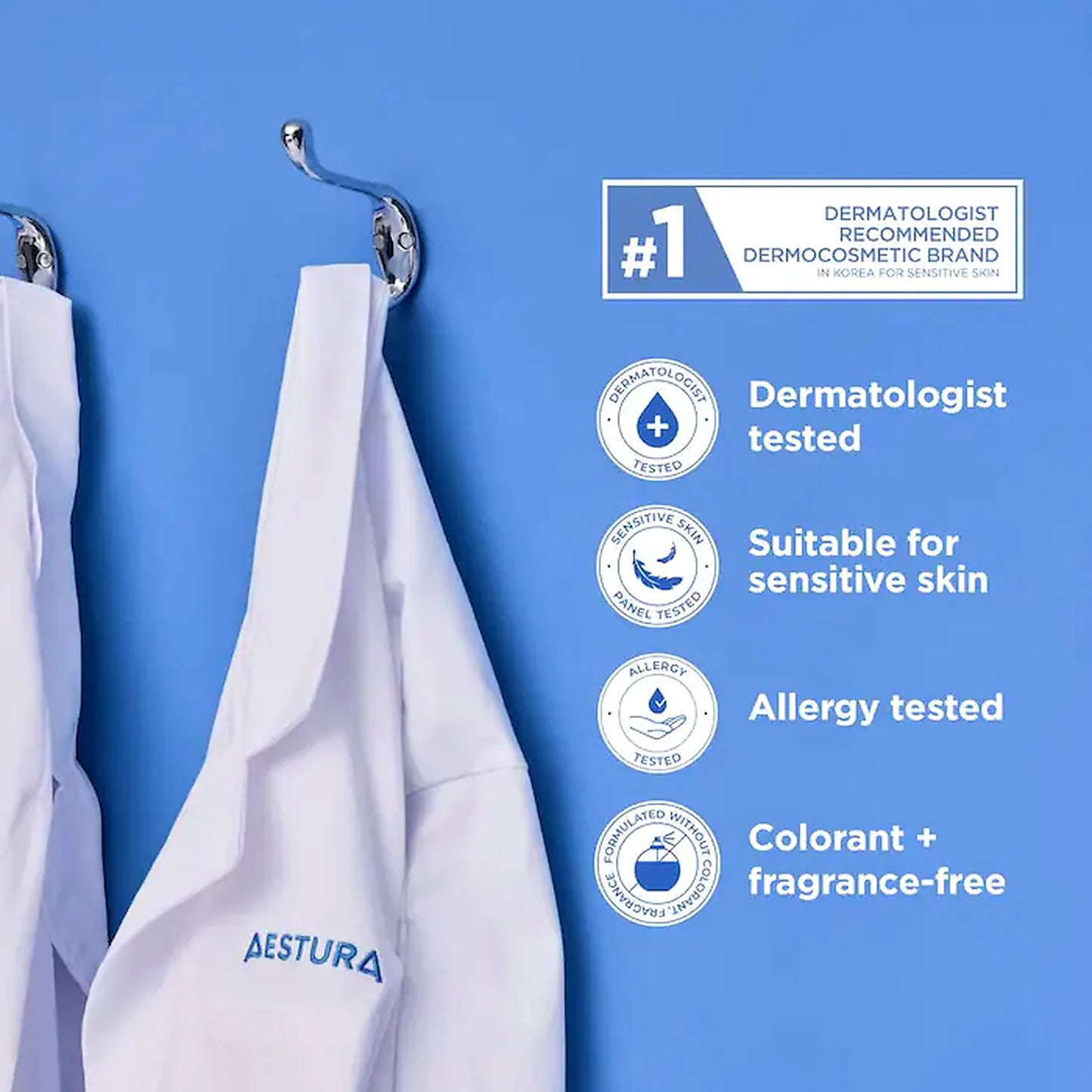 AESTURA Atobarrier 365 dermatologist tested skincare for sensitive skin, allergy tested and fragrance free