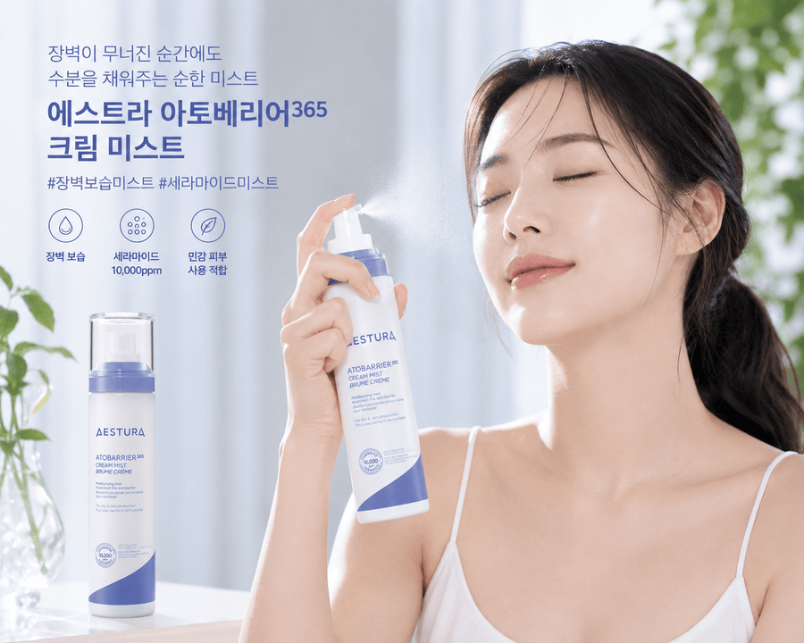 AESTURA Atobarrier 365 Cream Mist Review The Ultimate Ceramide Face Mist for Dry and Sensitive Skin - Korean OTC