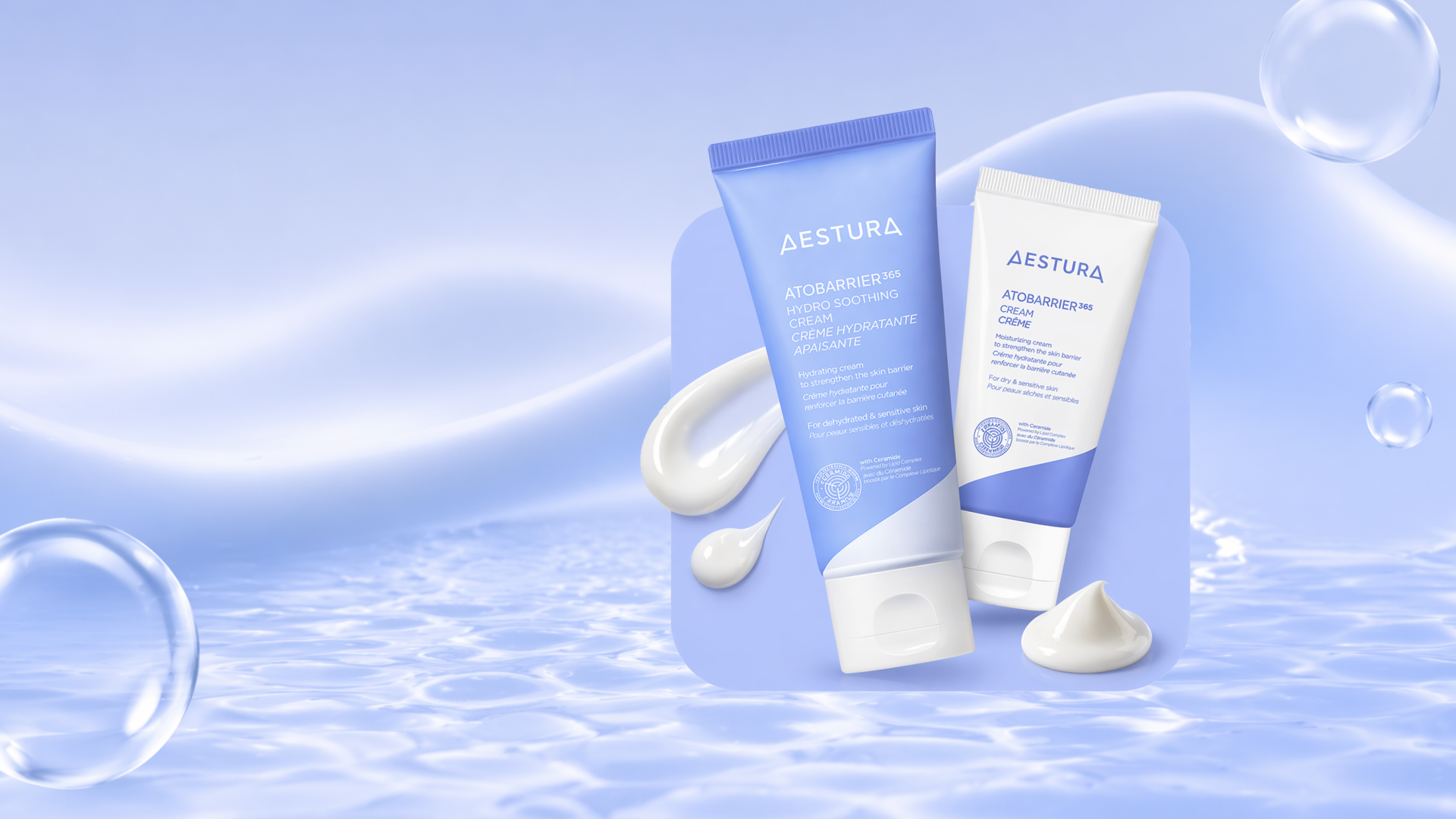 AESTURA Atobarrier 365 cream and hydro soothing cream for skin barrier repair and hydration