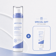 AESTURA ATOBARRIER 365 Cream Mist skincare promotion featuring full-size cream mist with special gift included, a 30 mL ATOBARRIER 365 Cream for dry and sensitive skin.