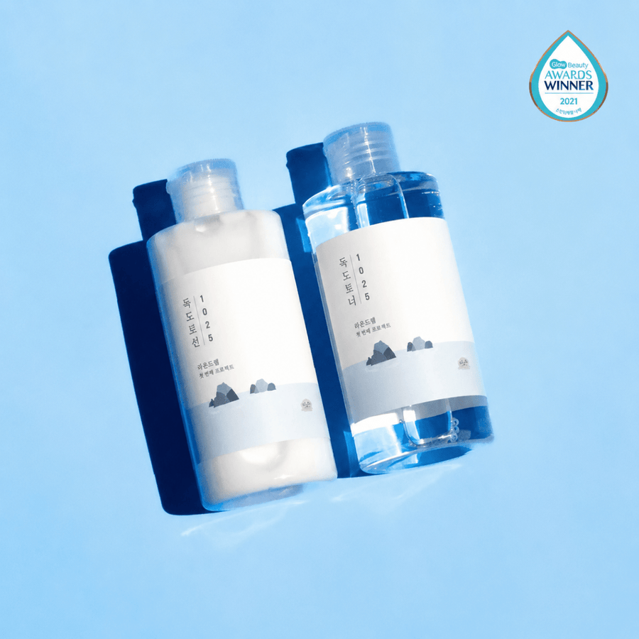 ROUND LAB 1025 Dokdo Toner + Lotion Duo – Hydrating Korean Skincare Set - Korean OTC